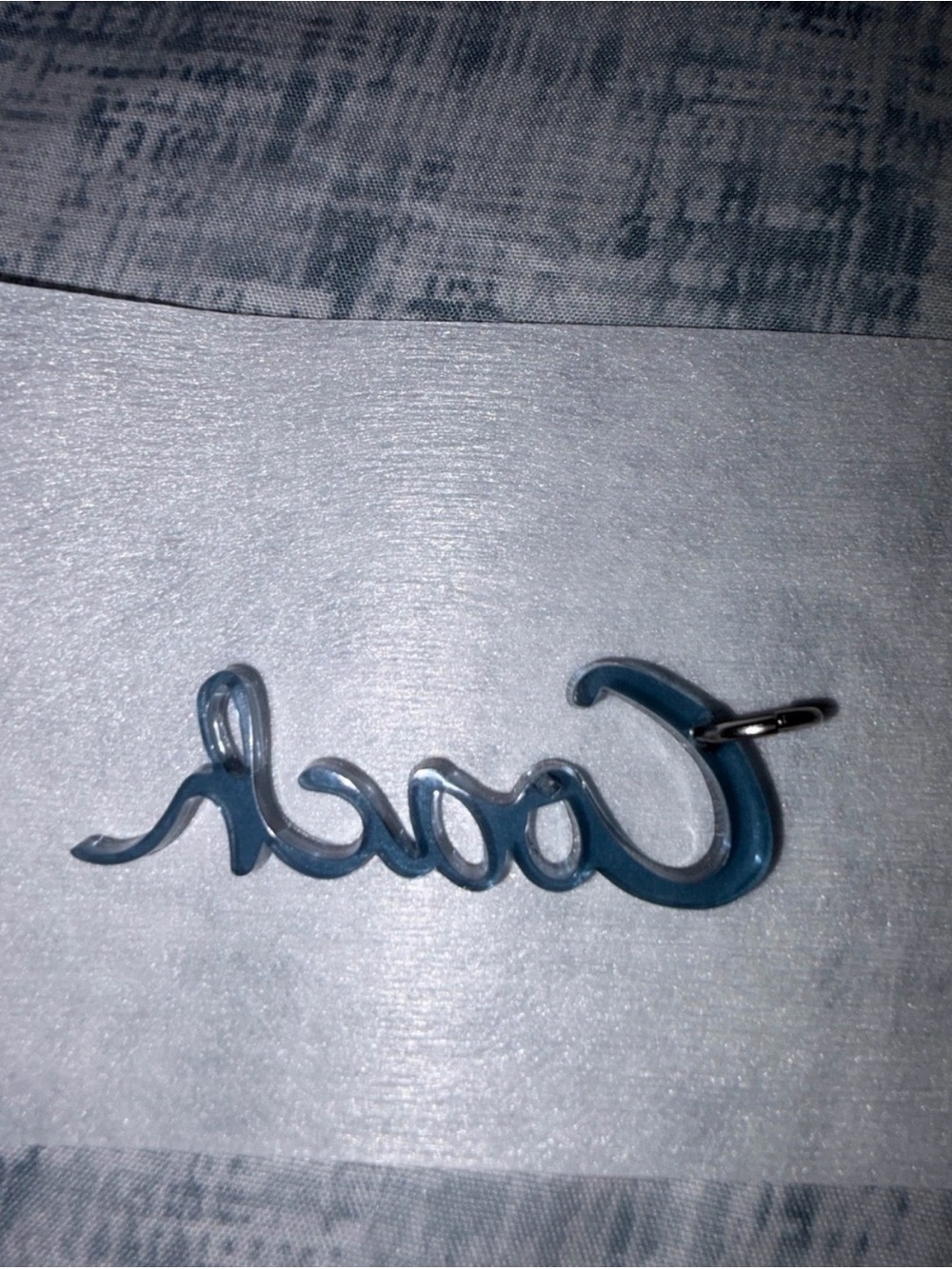 Coach Blue Script Keychain Charm - Picture 2 of 10